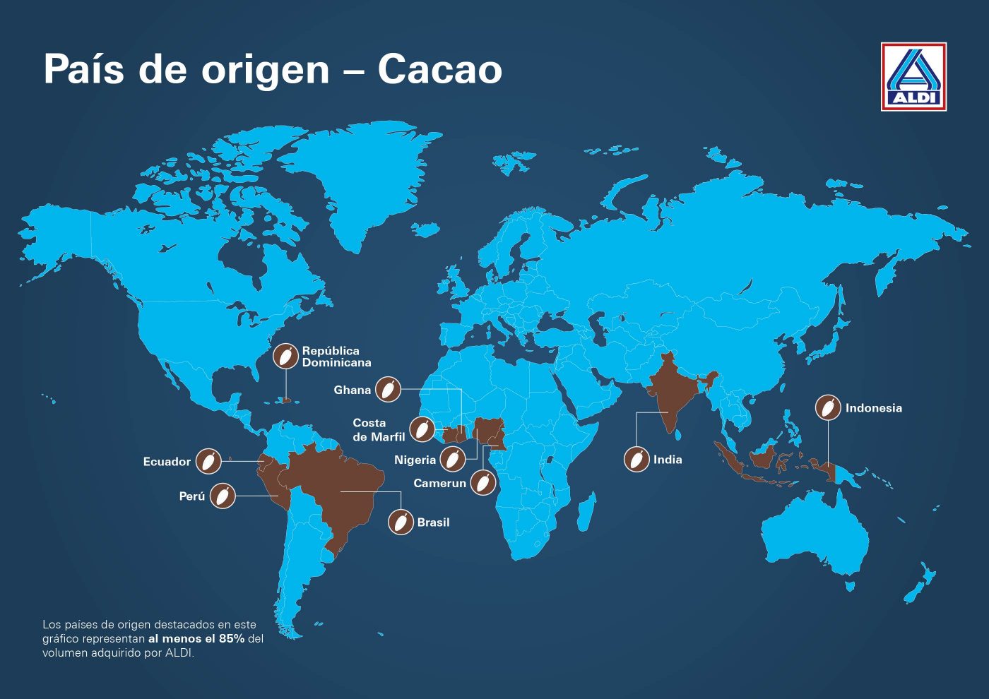 País de origen cacao | ALDI Supermercados