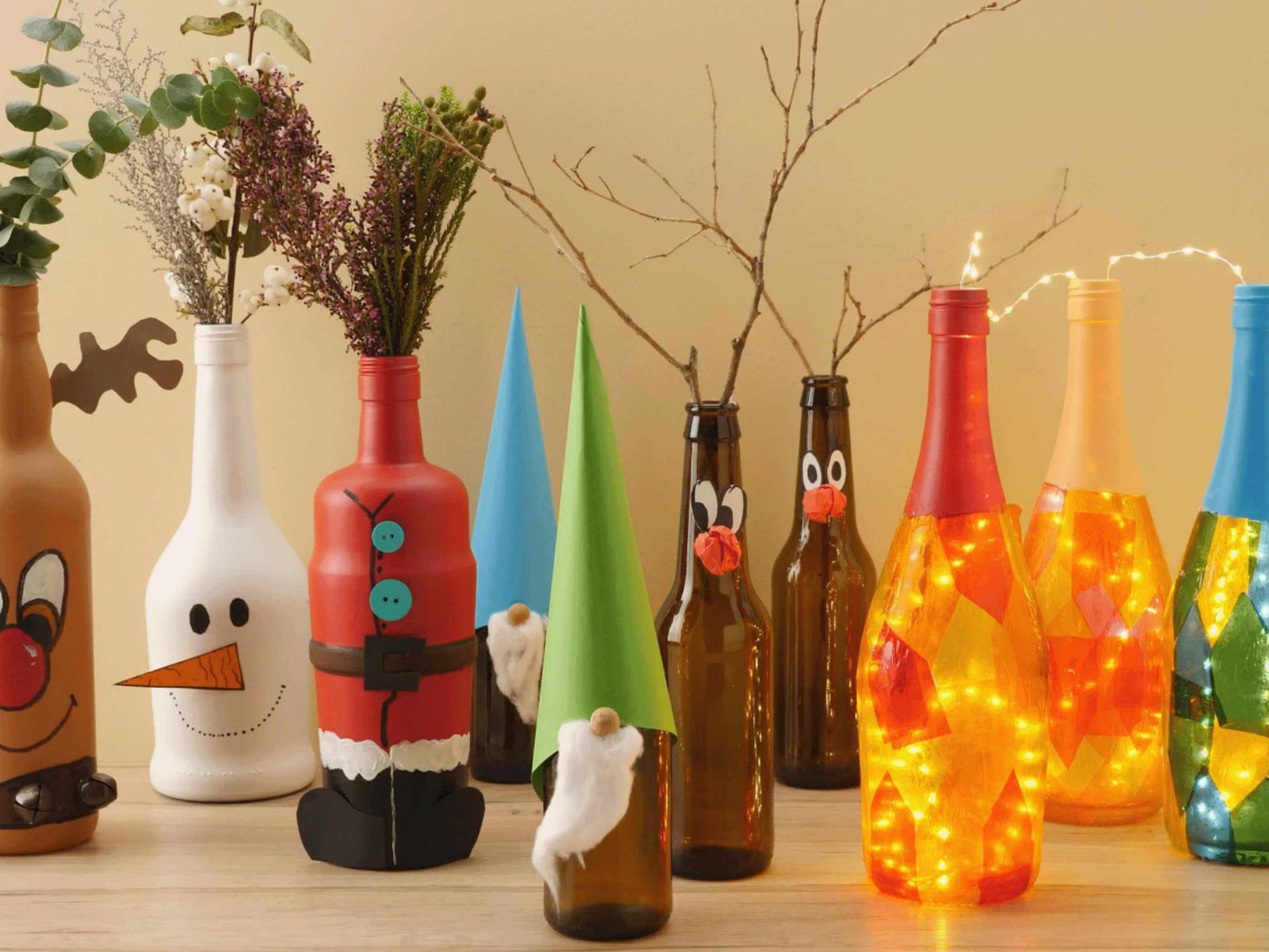 En particular polvo arcilla Aprende a decorar botellas de cristal para Navidad - ALDI