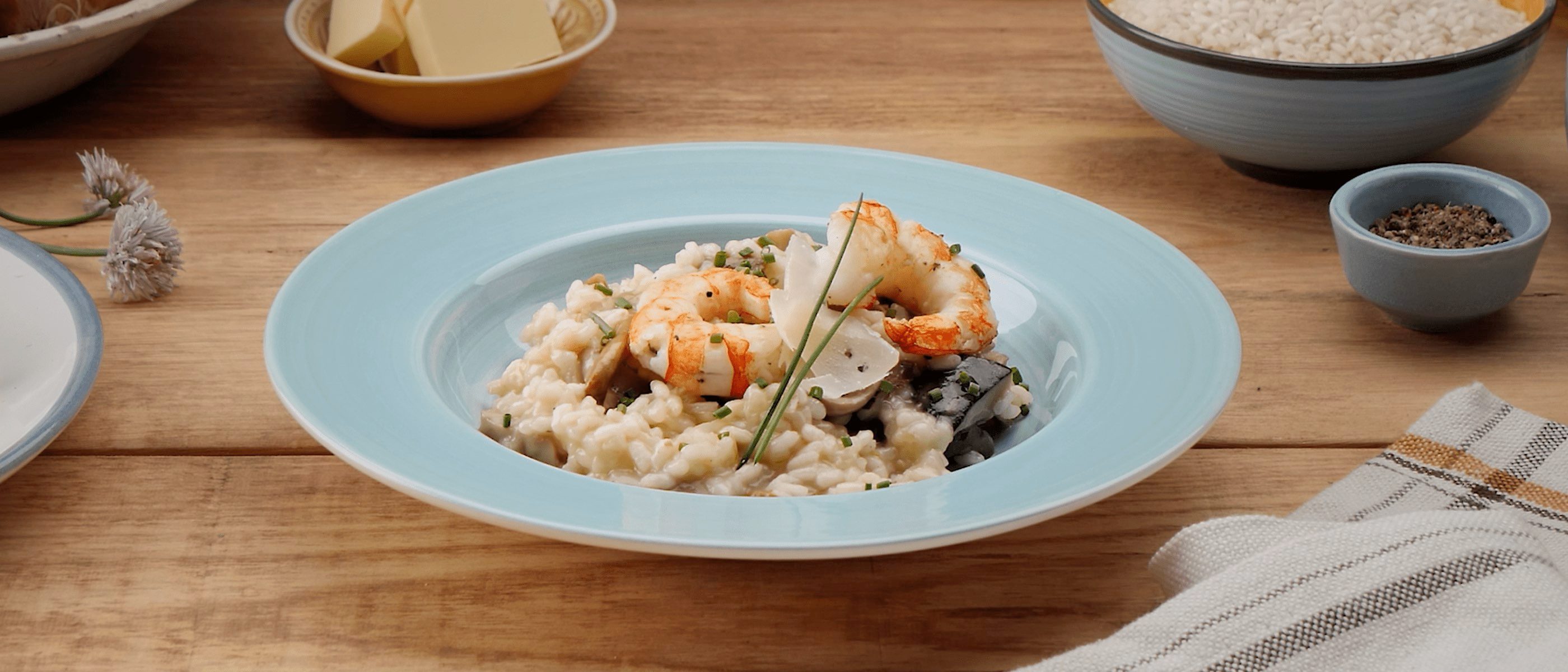 Receta de risotto de setas y gambas ALDI